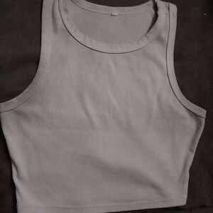 Light Gray Ribbed Tank Top